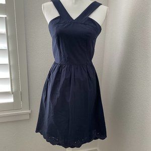 Brixon Ivy Eyelet Lace Detail Navy Dress, Size 0